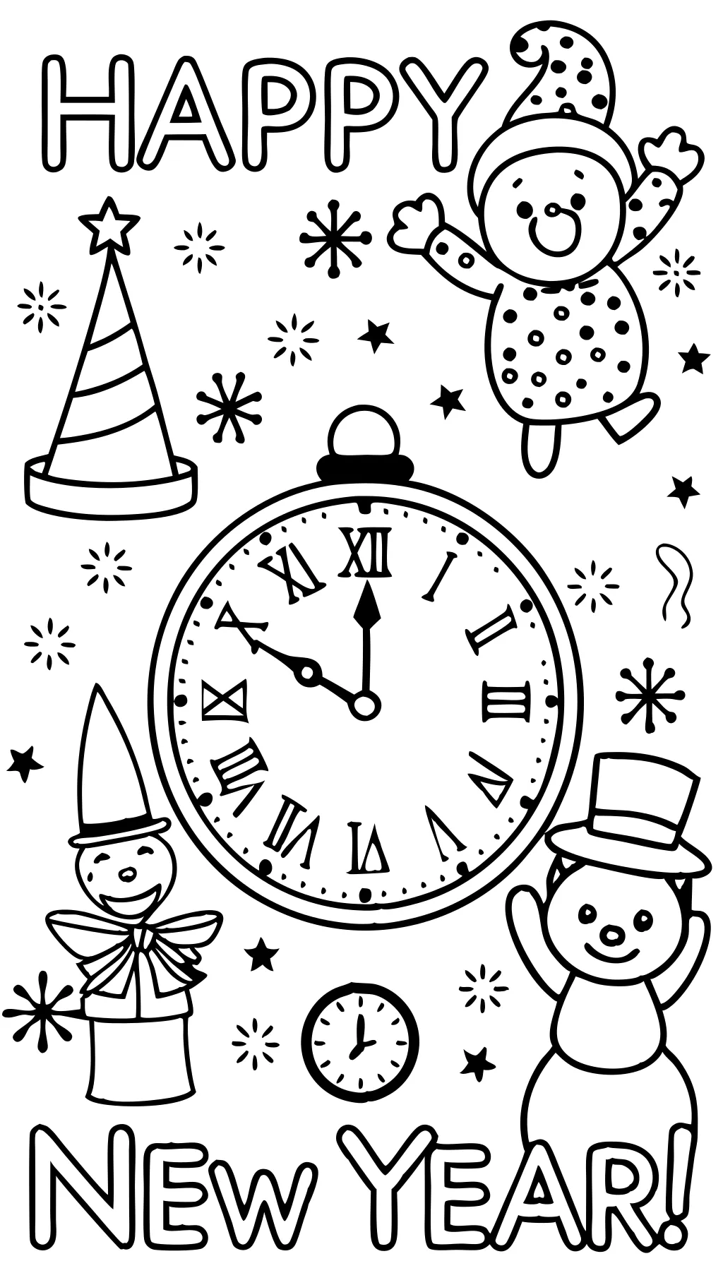 happy new years coloring pages